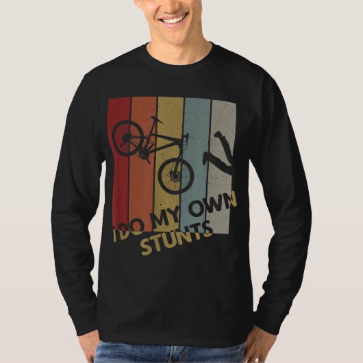 Ik doe mijn eigen stunts - Mountain Bike Funny Bik T-shirt (Voorkant)