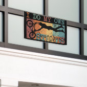 Ik doe mijn eigen stunts - Mountain Bike Spandoek (Buitenkant Gebouw)