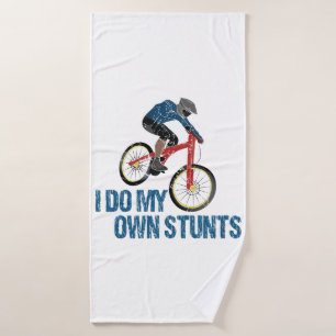 Ik doe mijn eigen Stunts Mountain Biker Vintage Badhanddoek