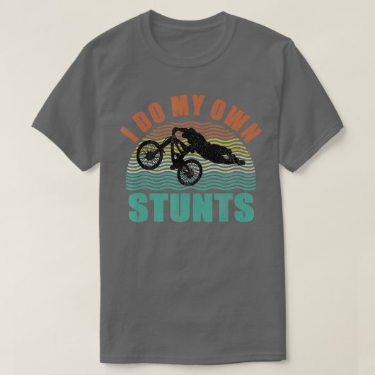 Ik doe mijn eigen stunts mountainbike MTB Funny Bi T-shirt (Design voorkant)