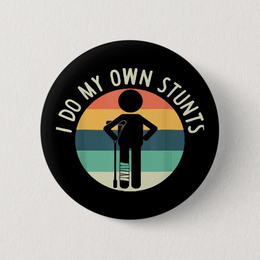 ik doe mijn eigen stunts ronde button 5,7 cm (Voorkant)