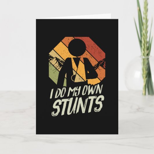 Ik doe mijn eigen stunts sportongeluk kaart (Voorkant)