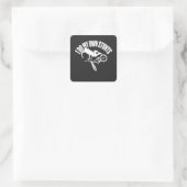 Ik doe mijn eigen stunts vierkante sticker (Tas)