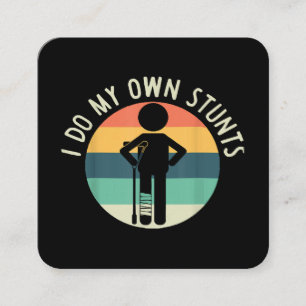 ik doe mijn eigen stunts vierkante visitekaartje