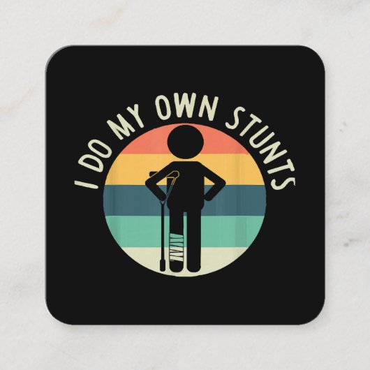 ik doe mijn eigen stunts vierkante visitekaartje (Voorkant)