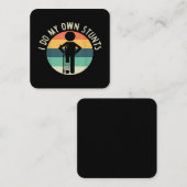 ik doe mijn eigen stunts vierkante visitekaartje (Voorkant / Achterkant)