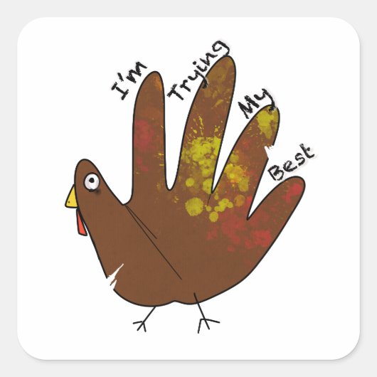 Ik doe m'n best vierkante sticker (Voorkant)