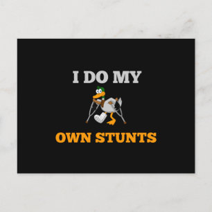 Ik doe m'n eigen Stunts Funny Duck Briefkaart