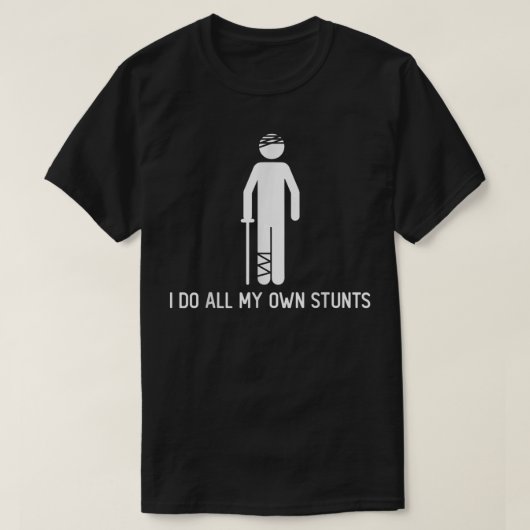 Ik doe m'n eigen stunts goed met schitterende schi t-shirt (Design voorkant)