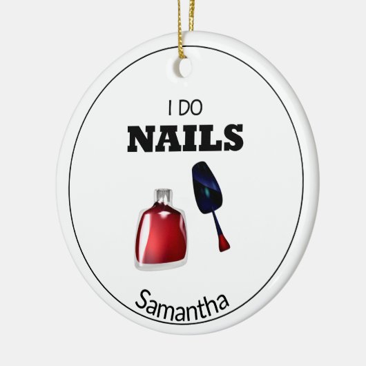 Ik doe nagels (Nail Technicier) Keramisch Ornament (Links)
