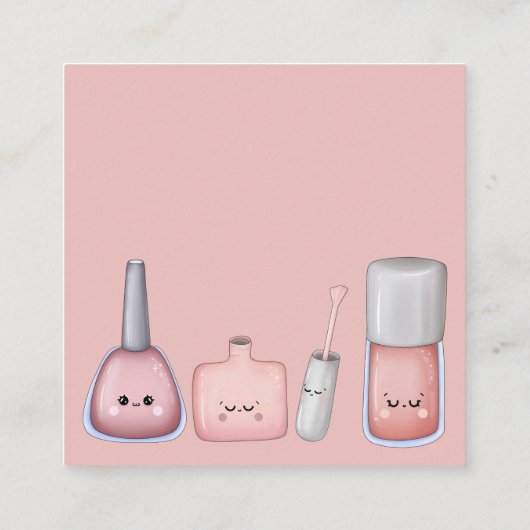 Ik doe nagels vierkante visitekaartje (Achterkant)