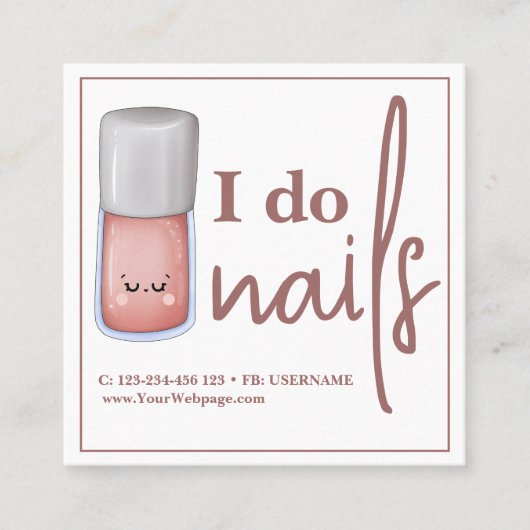 Ik doe nagels vierkante visitekaartje (Voorkant)