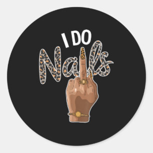 Ik Doe Nails Nagel Baas Luipaard Nagel Kunstenaar Ronde Sticker