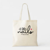 Ik doe Nails Red Heart een persoonlijk budget Tote Bag (Achterkant)