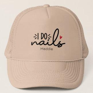 Ik doe Nails Red Heart gepersonaliseerd Trucker Pet