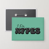 "Ik doe NFPEs" Lichtgroene knop Button (Voorkant / Achterkant)