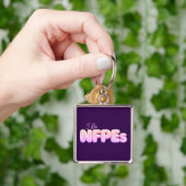 "Ik doe NFPE's" Paarse Sleutelhanger (Hand)