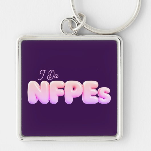 "Ik doe NFPE's" Paarse Sleutelhanger (Voorkant)