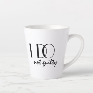 Ik doe niet schuldig grappig, elegante trouw latte mok