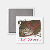 Ik doe niet vrolijk. Kat met gewei Magnet!! Magneet (Voorkant / Achterkant)