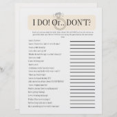Ik doe of niet bruids spannende douche spel (Voorkant / Achterkant)
