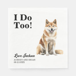 Ik doe ook aan Akita Inu bruiloft receptie Servet