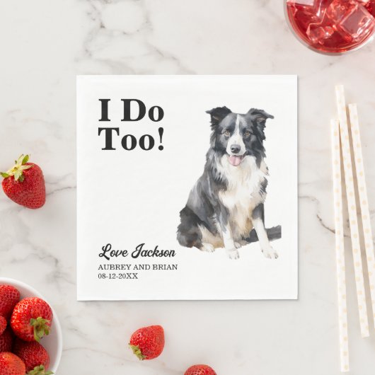 Ik doe ook aan Border Collie Pet Wedding Servet (Insitu)