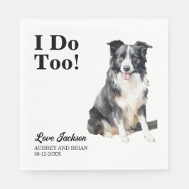 Ik doe ook aan Border Collie Pet Wedding Servet