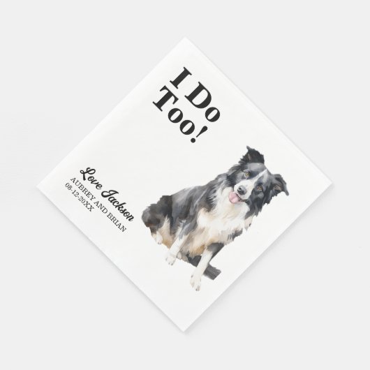 Ik doe ook aan Border Collie Pet Wedding Servet (Hoek)