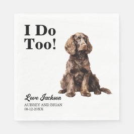 Ik doe ook Amerikaanse Water Spaniel Pet Wedding Servet