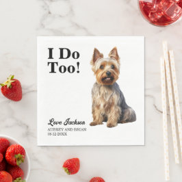 Ik Doe Ook Australische Terrier Huisdier Bruiloft Servet