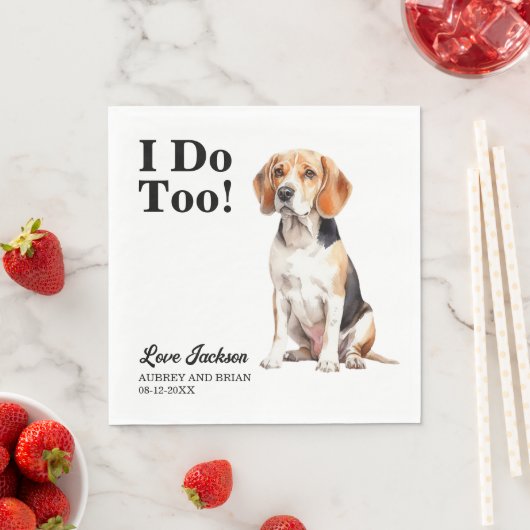 Ik doe ook Beagle Dog Pet Wedding Servet (Insitu)