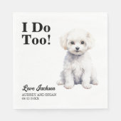 Ik doe ook Bichon Frise Pet Wedding Servet (Voorkant)