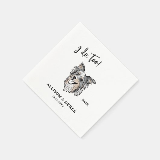  Ik Doe Ook Border Collie Hond Trouwen Servet (Hoek)