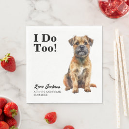 Ik Doe Ook Border Terrier Hond Foto Huwelijk Servet
