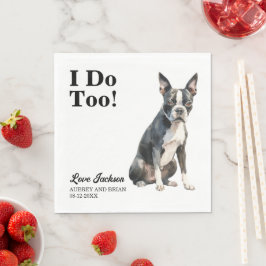 Ik Doe Ook Boston Terrier Huisdier Bruiloft Servet