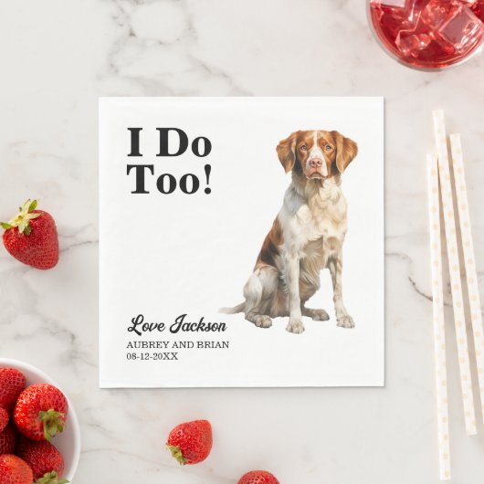 Ik doe ook Brittany Spaniel Pet Wedding Servet (Insitu)