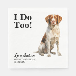 Ik doe ook Brittany Spaniel Pet Wedding Servet