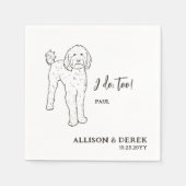 Ik doe ook hond gepersonaliseerde gouden doodle br servet (Voorkant)