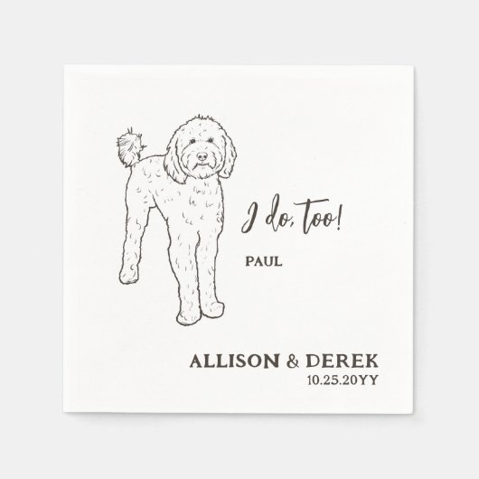 Ik doe ook hond gepersonaliseerde gouden doodle br servet (Voorkant)