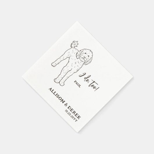 Ik doe ook hond gepersonaliseerde gouden doodle br servet (Hoek)