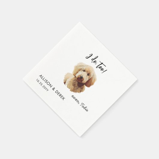 Ik doe ook hond gepersonaliseerde gouden doodle br servet (Hoek)