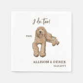 Ik doe ook hondenportretten Goldendoodle bruiloft Servet (Voorkant)