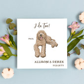 Ik doe ook hondenportretten Goldendoodle bruiloft Servet