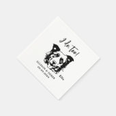 Ik doe ook huisdieren aangepaste hand tekening bru servet (Hoek)