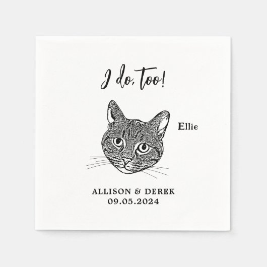 Ik doe ook huisdieren aangepaste hand tekening bru servet (Voorkant)