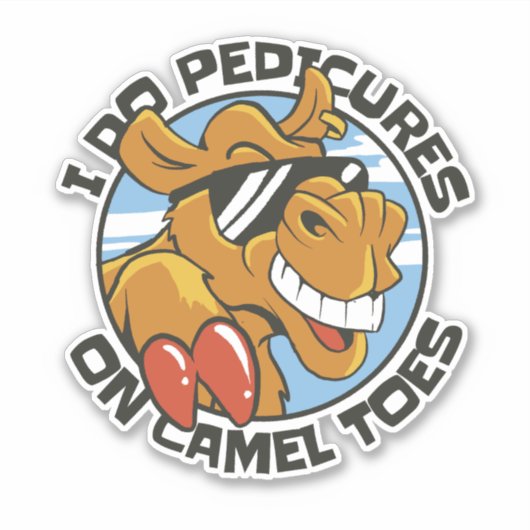IK DOE PEDICURES OP KAMELTENEN STICKER (Voorkant)