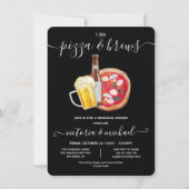 Ik doe Pizza & Brews Rehearsal Dinner Invitation Kaart (Voorkant)