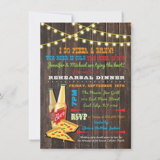 Ik doe Pizza en Brew repetities Kaart (Voorkant)