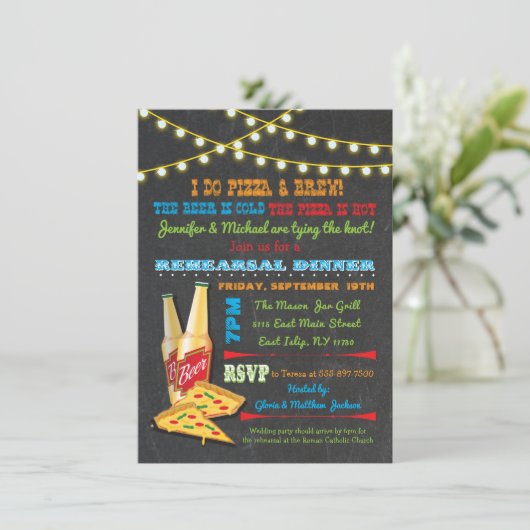 Ik doe Pizza en Brew repetities Kaart (Staand voorkant)